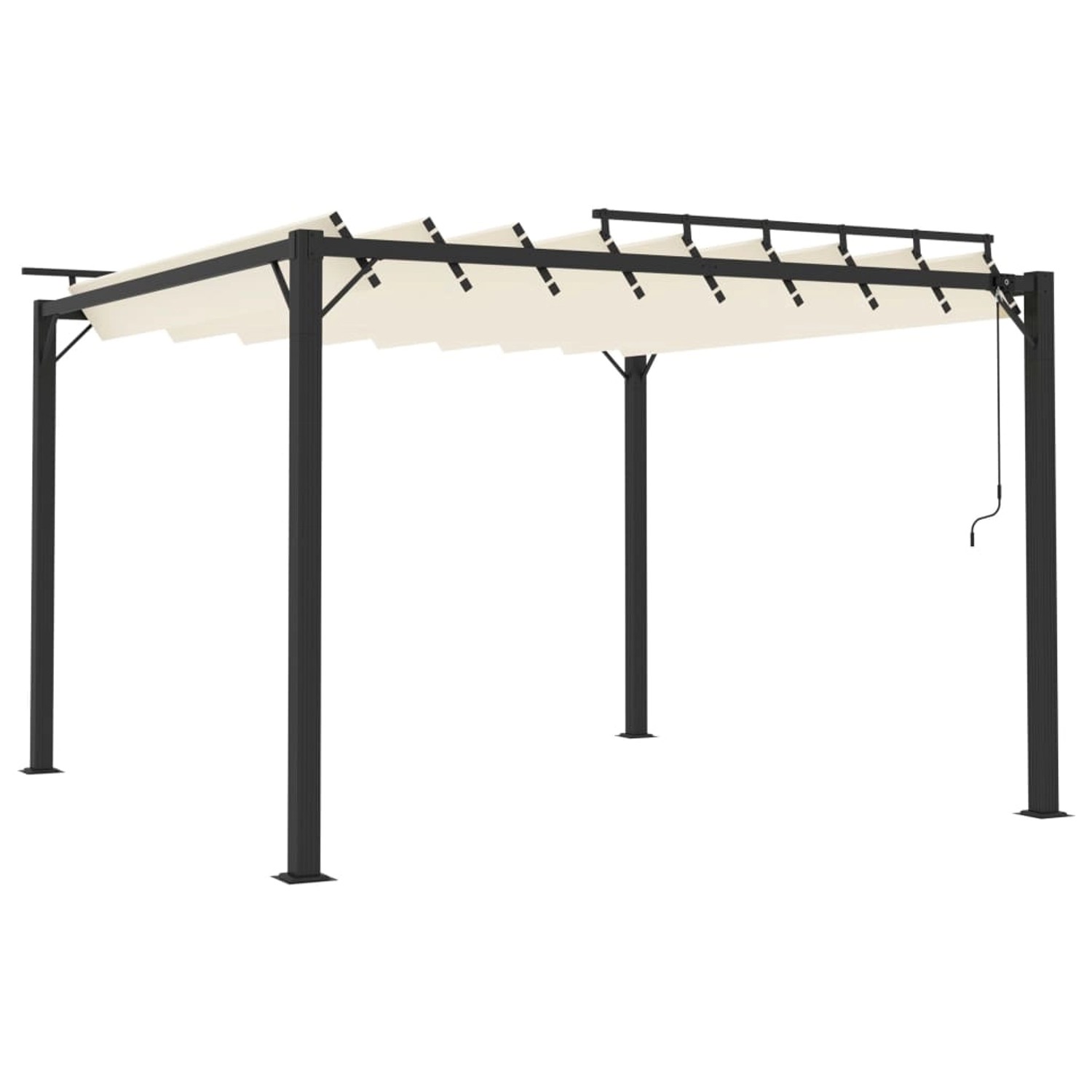 vidaXL Pavillon mit Lamellendach 3x3 m Creme Stoff und Aluminium vidaXL Pavillon mit Lamellendach 3x3 m Creme Stoff und Aluminium von VIDAXL