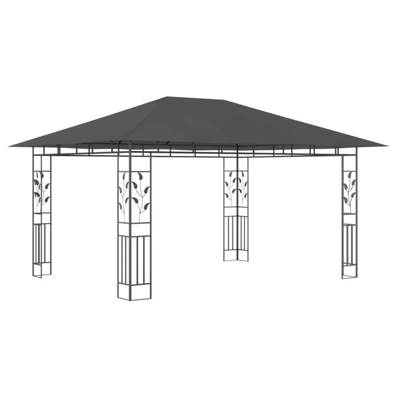 vidaXL Pavillon mit Moskitonetz 4x3x2,73 m Anthrazit 180 g/m2 von VIDAXL