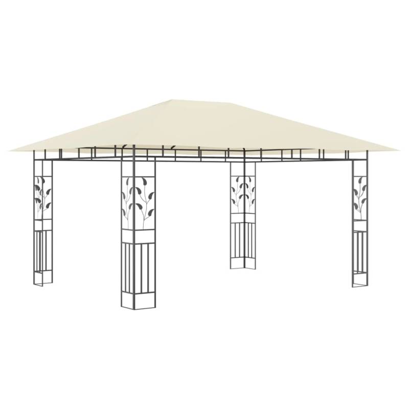 vidaXL Pavillon mit Moskitonetz 4x3x2,73 m Creme 180 g/m2 von VIDAXL