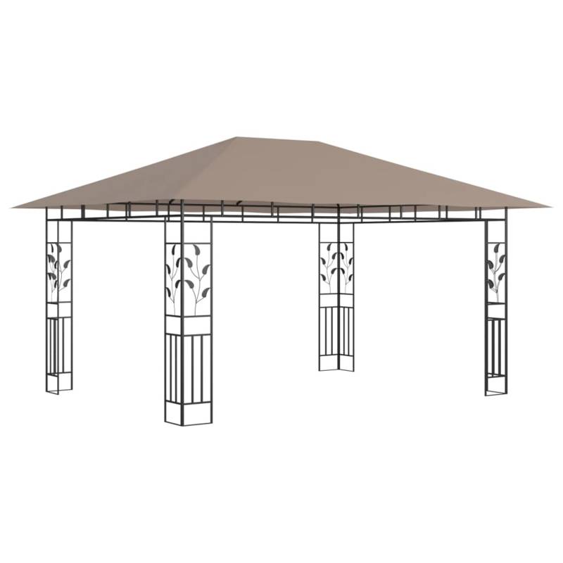 vidaXL Pavillon mit Moskitonetz 4x3x2,73 m Taupe 180 g/m2 von VIDAXL