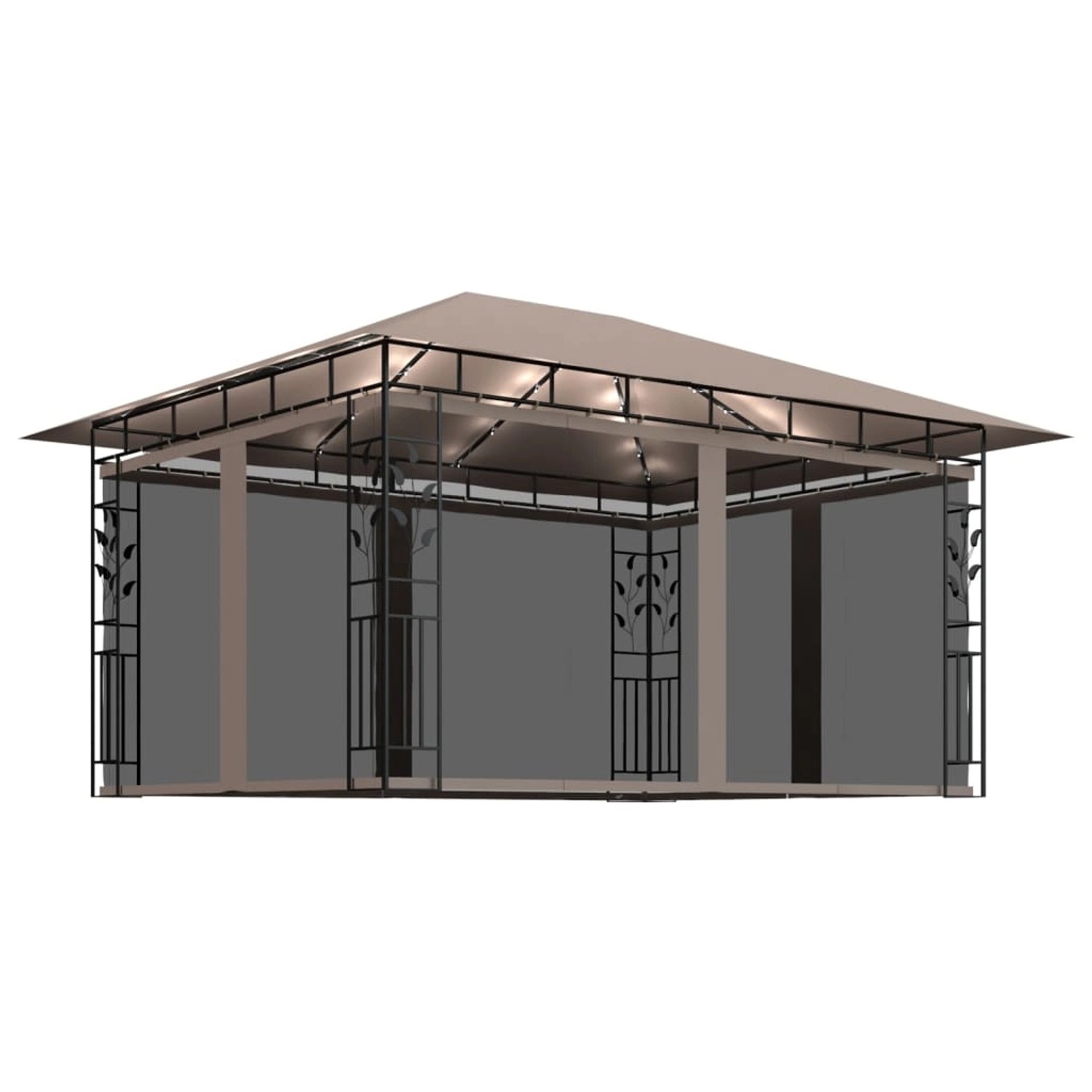 vidaXL Pavillon mit Moskitonetz & LED-Lichterkette 4x3x2,73 m Taupe vidaXL Pavillon mit Moskitonetz & LED-Lichterkette 4x3x2,73 m Taupe von VIDAXL