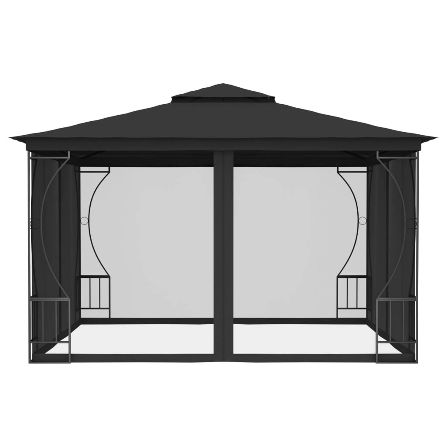 vidaXL Pavillon mit Netz 300x300x265 cm Anthrazit von VIDAXL