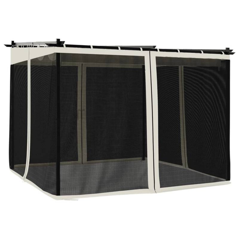 vidaXL Pavillon mit Netzwände Creme 3x3 m Stahl von VIDAXL