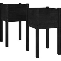 Pflanzkübel 2 Stk. Schwarz 40x40x70 cm Massivholz Kiefer Vidaxl von VIDAXL
