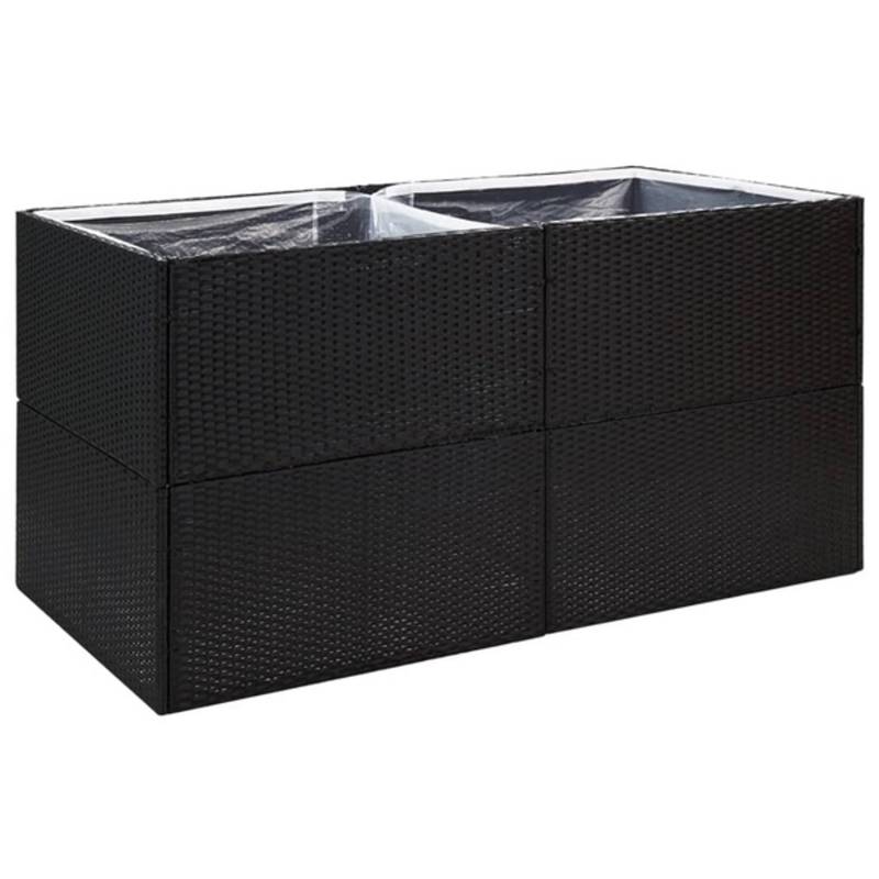 vidaXL Pflanzkübel Schwarz 157x80x80 cm Poly Rattan 1097367 von VIDAXL