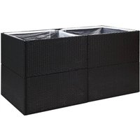 Pflanzkübel,Blumenkasten Schwarz 157x80x80 cm Poly Rattan vidaXL von BONNEVIE