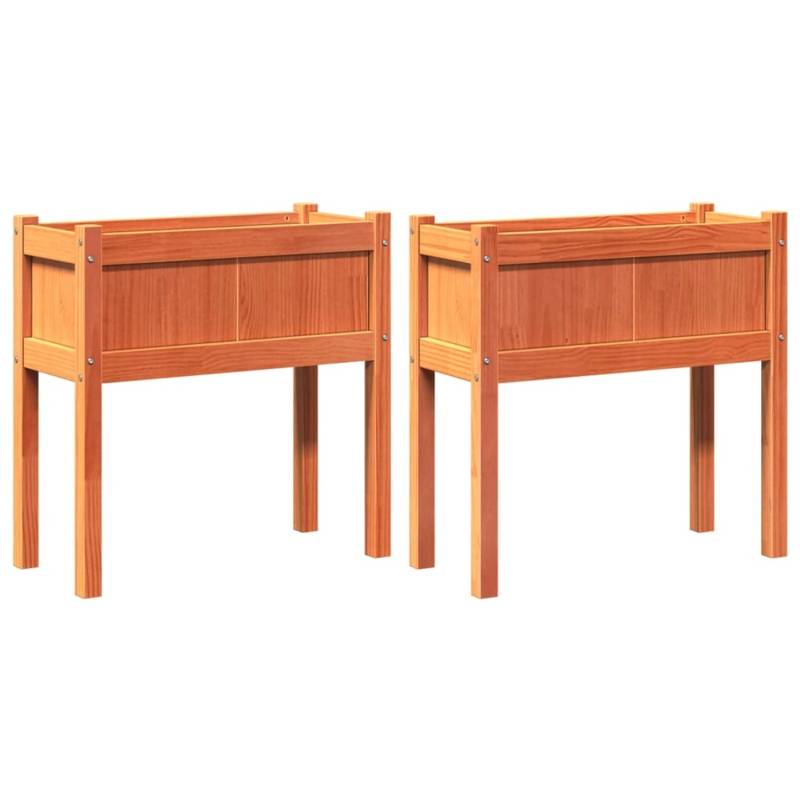 vidaXL Pflanzkübel mit Beinen 2 Stk Wachsbraun Massivholz Kiefer 837559 vidaXL Pflanzkübel mit Beinen 2 Stk Wachsbraun Massivholz Kiefer 837559 von VIDAXL