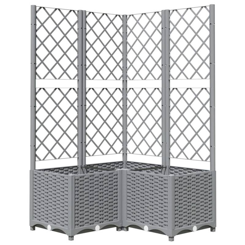 vidaXL Pflanzkübel mit Rankgitter Hellgrau 80x80x136 cm PP 1635848 von VIDAXL
