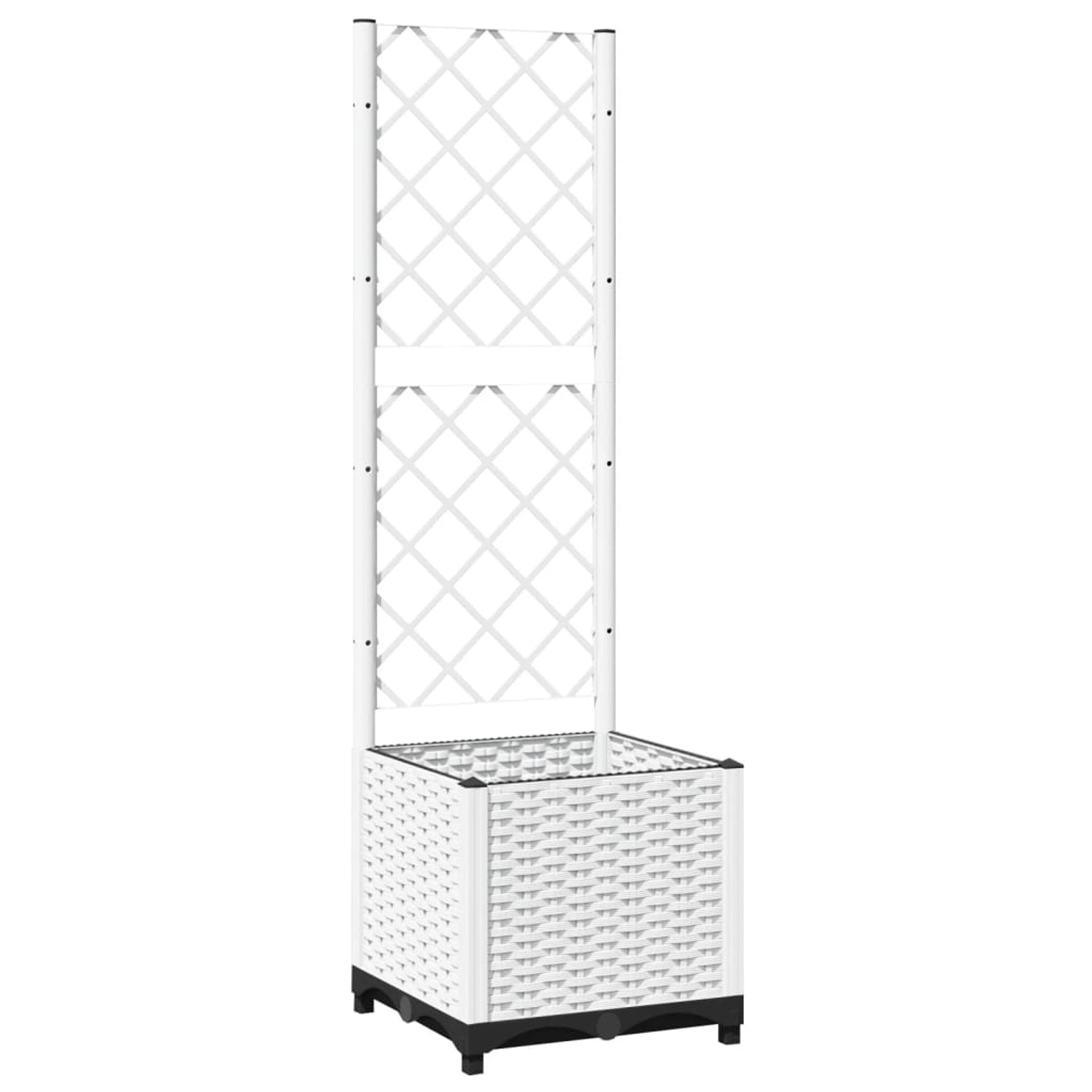 vidaXL Pflanzkübel mit Rankgitter Weiß 40x40x136 cm PP 1574710 vidaXL Pflanzkübel mit Rankgitter Weiß 40x40x136 cm PP 1574710 von VIDAXL