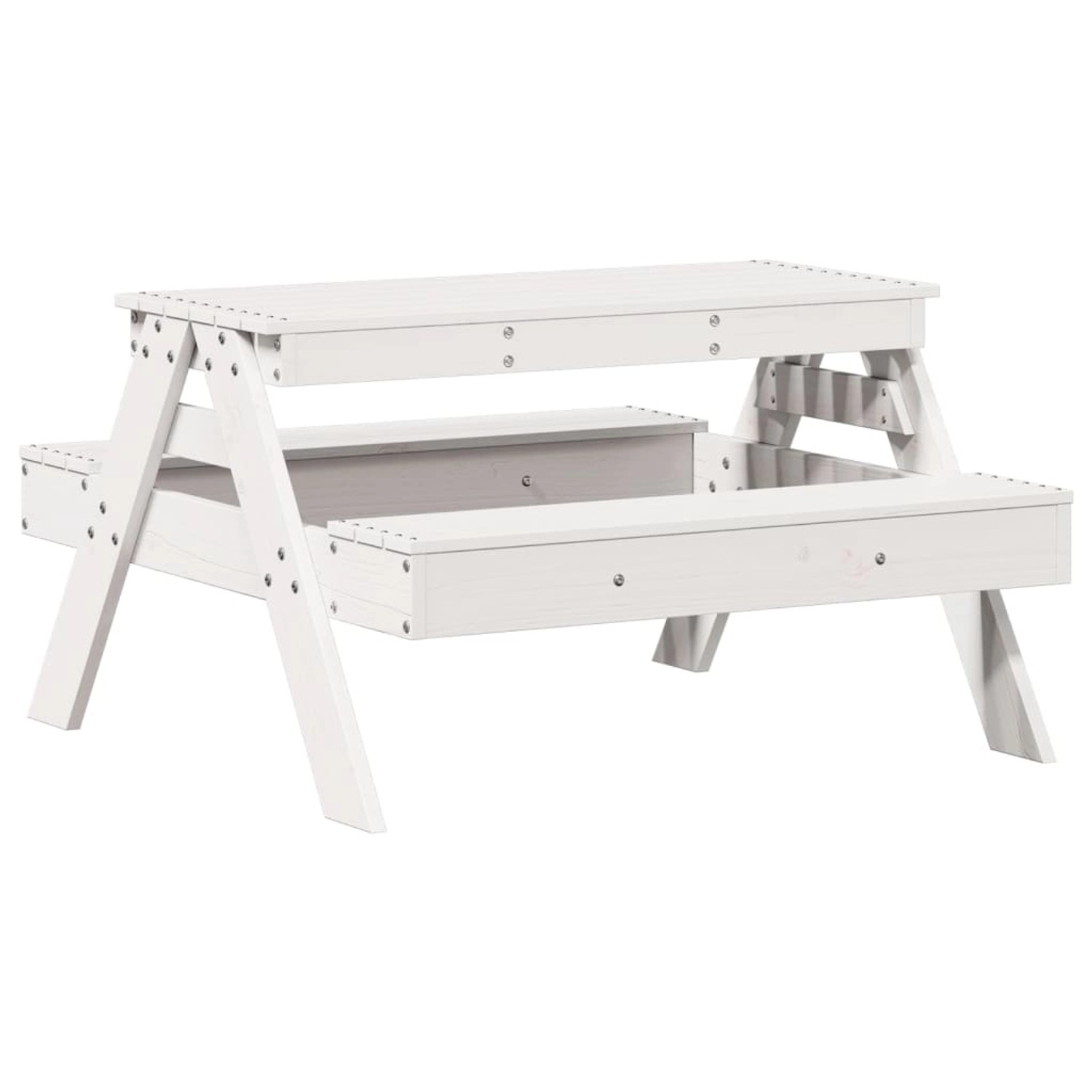 vidaXL Picknicktisch für Kinder Weiß 88x97x52 cm Massivholz Kiefer 832597 vidaXL Picknicktisch für Kinder Weiß 88x97x52 cm Massivholz Kiefer 832597 von VIDAXL