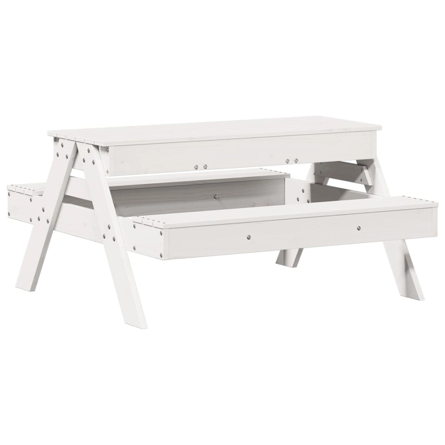 vidaXL Picknicktisch mit Sandkasten für Kinder Weiß Massivholz Kiefer 832593 vidaXL Picknicktisch mit Sandkasten für Kinder Weiß Massivholz Kiefer 832593 von VIDAXL