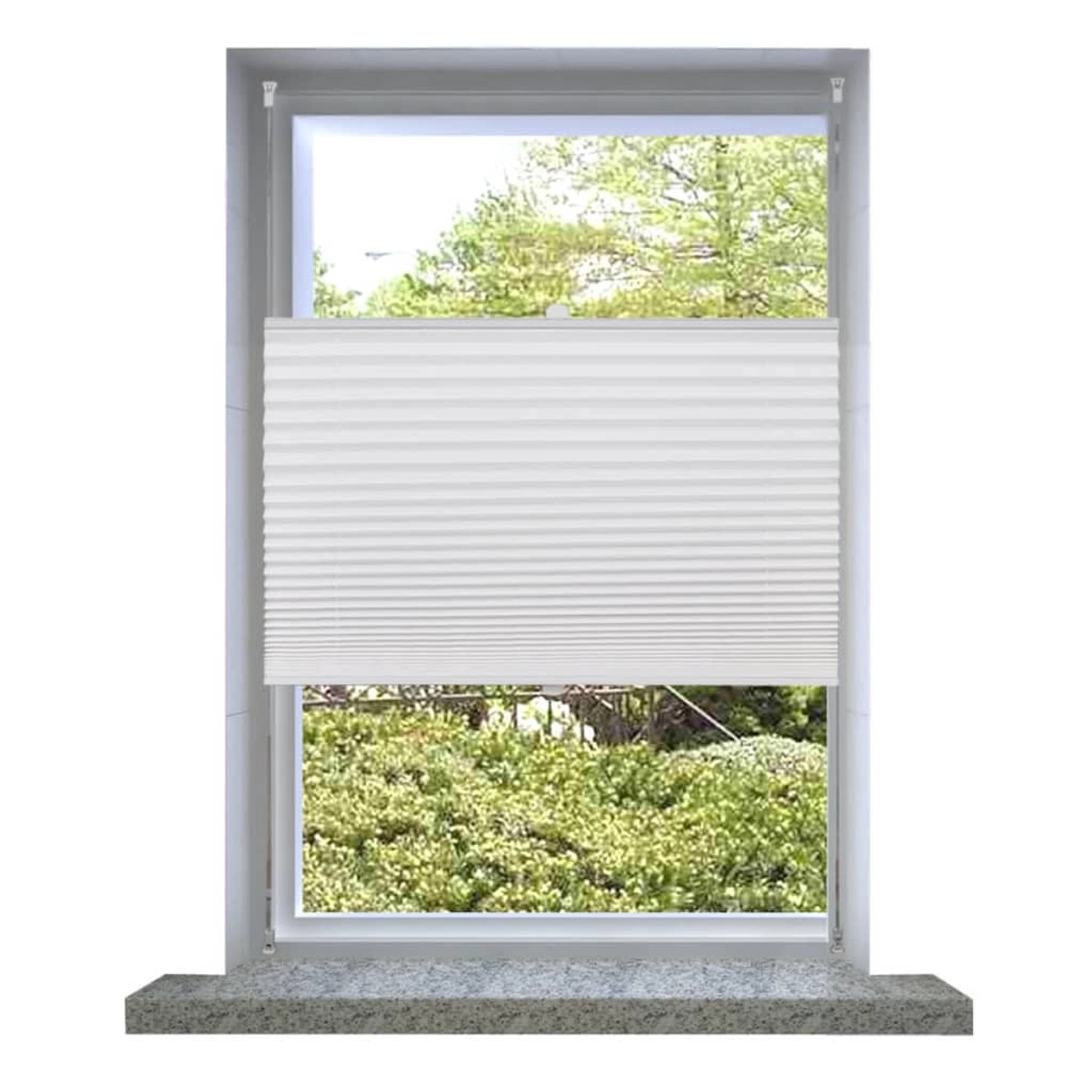 vidaXL Plissee Faltrollo Rollo Jalousie Plisseerollo klemmen 40x200cm Weiß von VIDAXL