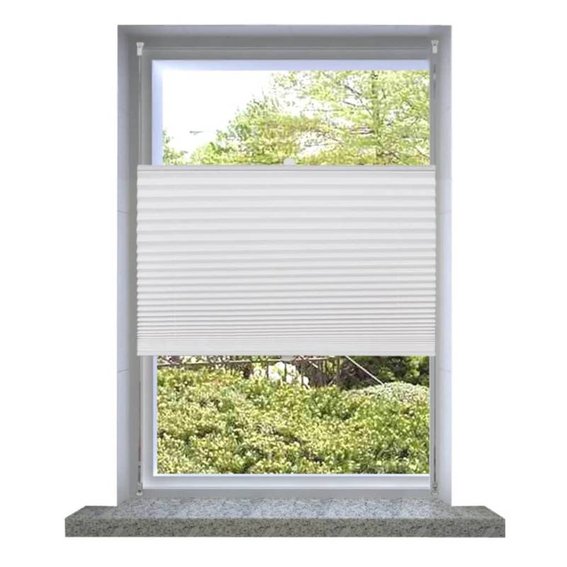 vidaXL Plissee Faltrollo Rollo Jalousie Plisseerollo klemmen 40x200cm Weiß von VIDAXL
