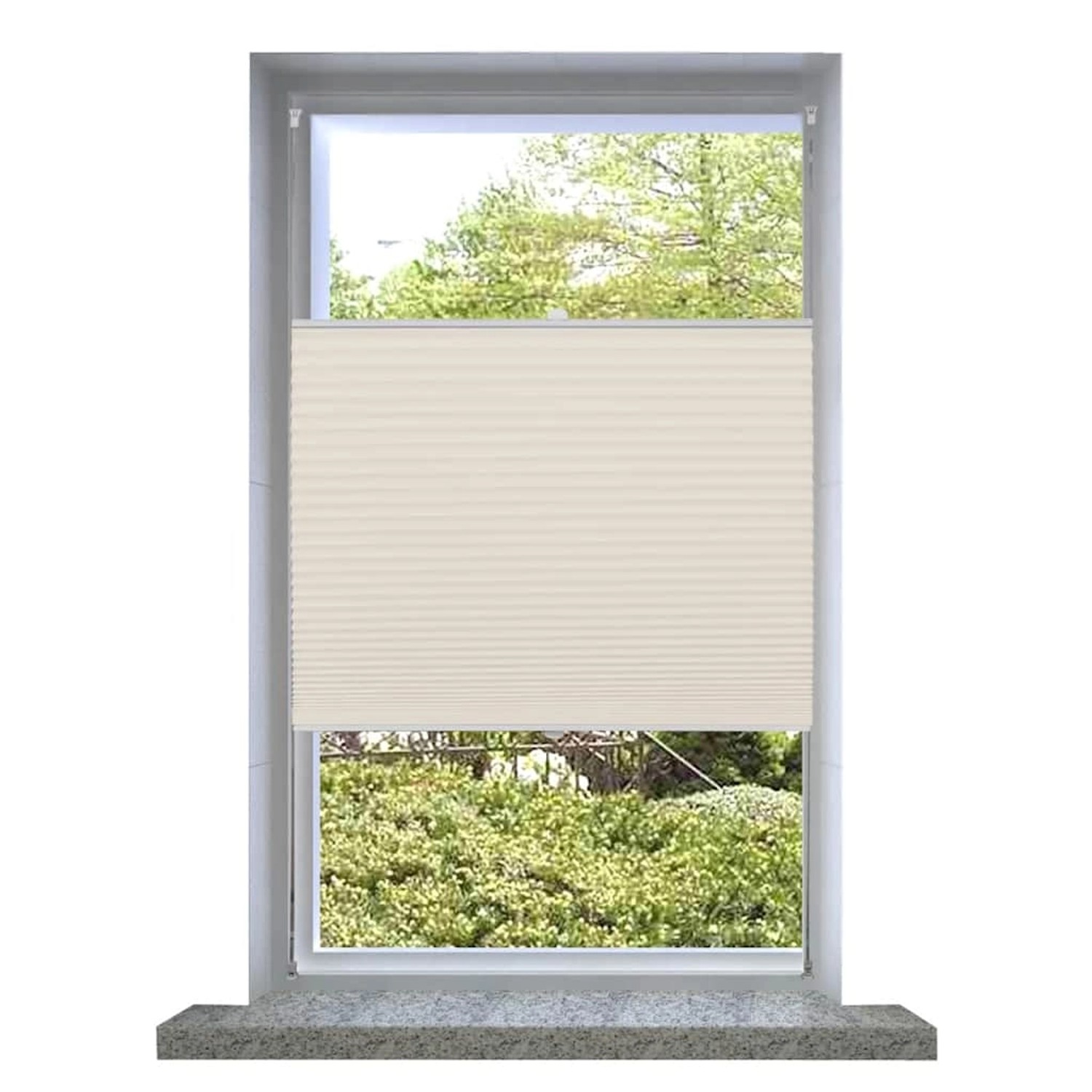 vidaXL Plissee Faltrollo Rollo Plisseerollo 40x125cm Creme von VIDAXL