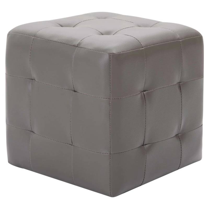 vidaXL Pouf 2 Stk. Grau 30x30x30 cm Kunstleder von VIDAXL