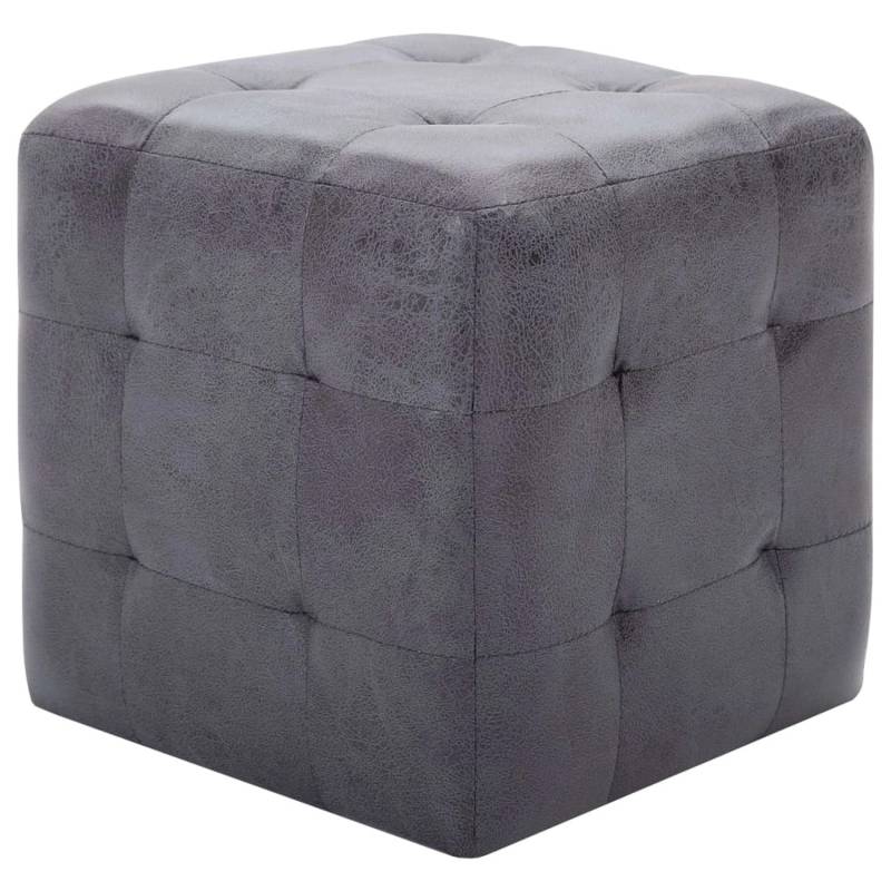 vidaXL Pouf 2 Stk. Grau 30x30x30 cm Wildleder-Optik von VIDAXL