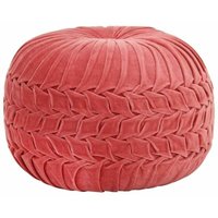 vidaXL Pouf Baumwollsamt Smock-Design 40 x 30 cm Rosa von VIDAXL