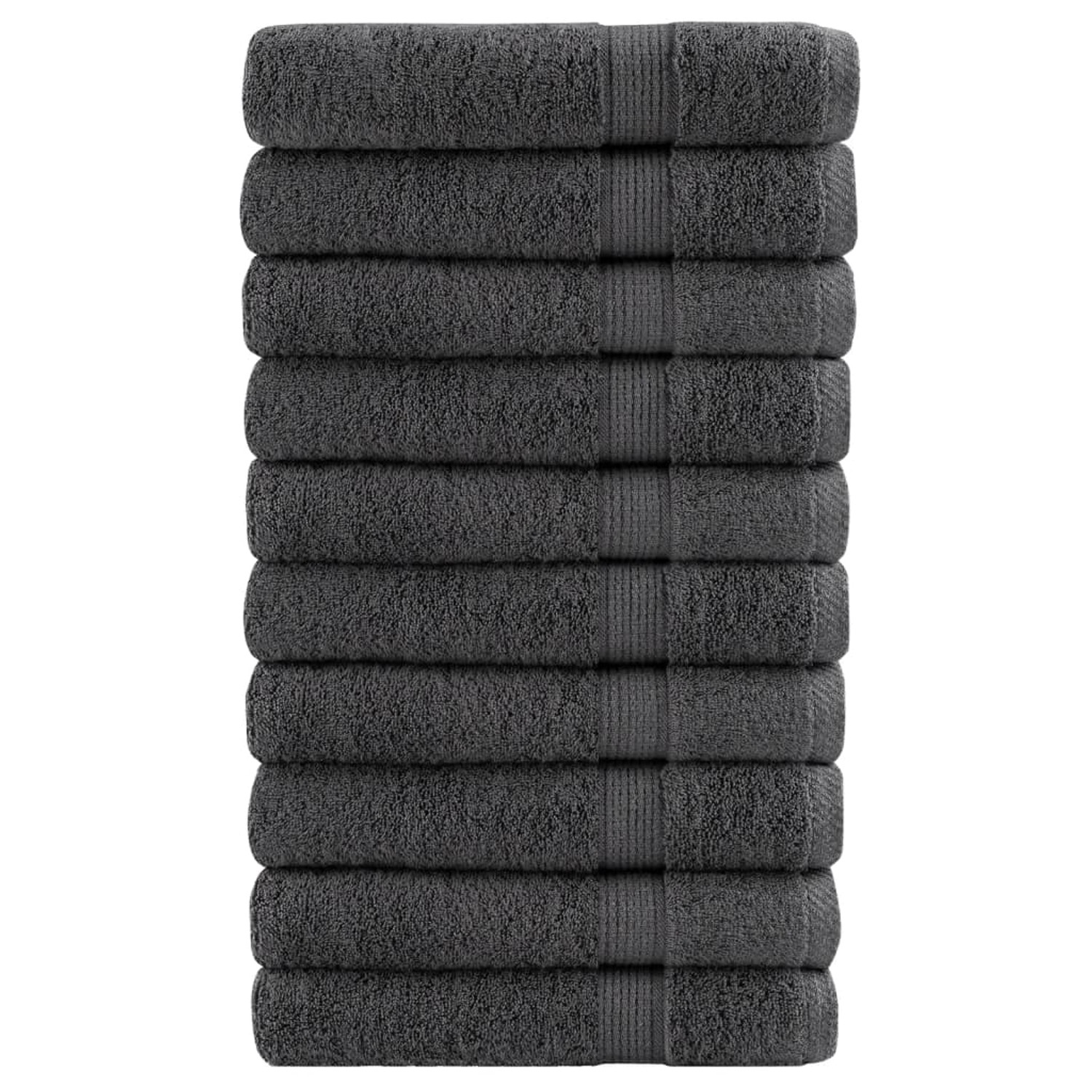 vidaXL Premium-Handtücher 10 Stk Anthrazit 100x200cm 600g/m2 Baumwolle vidaXL Premium-Handtücher 10 Stk Anthrazit 100x200cm 600g/m2 Baumwolle von VIDAXL