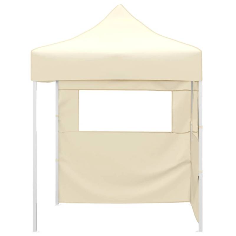 vidaXL Profi-Partyzelt Faltbar mit 2 Seitenwänden 2x2m Stahl Creme von VIDAXL