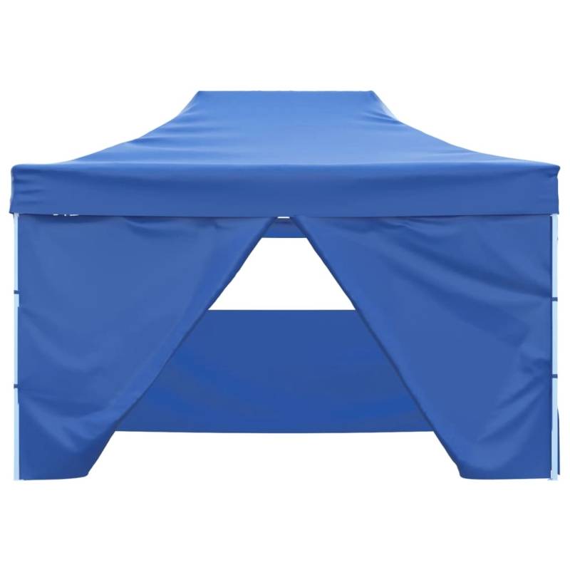 vidaXL Profi-Partyzelt Faltbar mit 4 Seitenwänden 3x4m Stahl Blau von VIDAXL