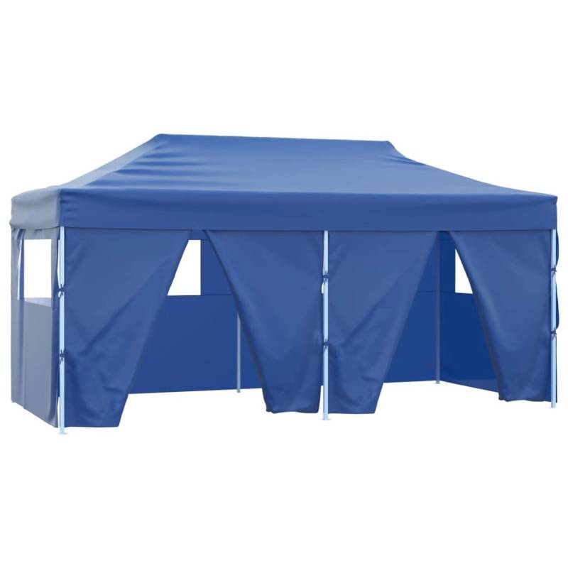 vidaXL Profi-Partyzelt Faltbar mit 4 Seitenwänden 3x6m Stahl Blau von VIDAXL