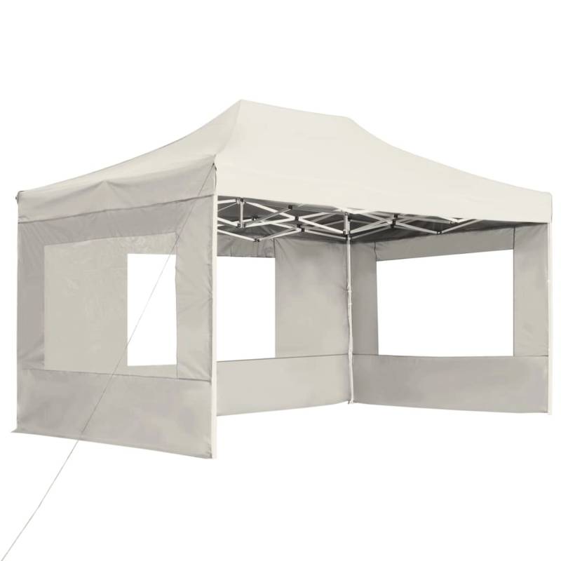vidaXL Profi-Partyzelt Faltbar mit Wänden Aluminium 4,5x3 m Creme von VIDAXL