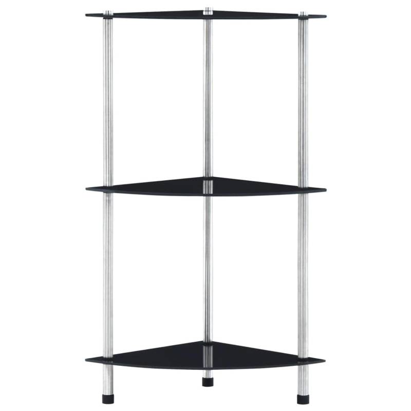 vidaXL Regal mit 3 Ablagen Schwarz 30x30x67 cm Hartglas von VIDAXL