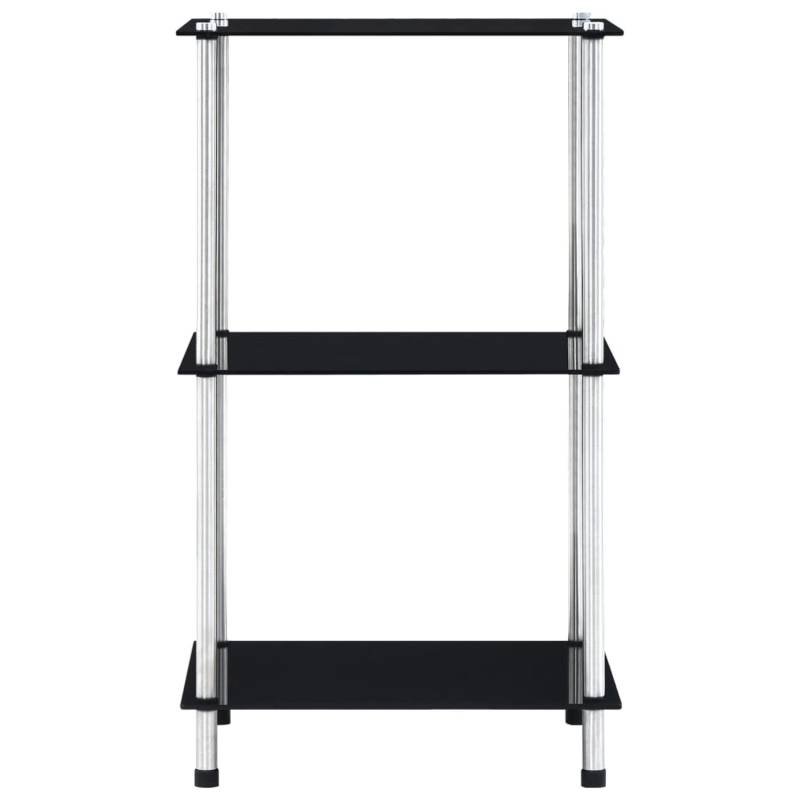vidaXL Regal mit 3 Ablagen Schwarz 40x40x67 cm Hartglas von VIDAXL