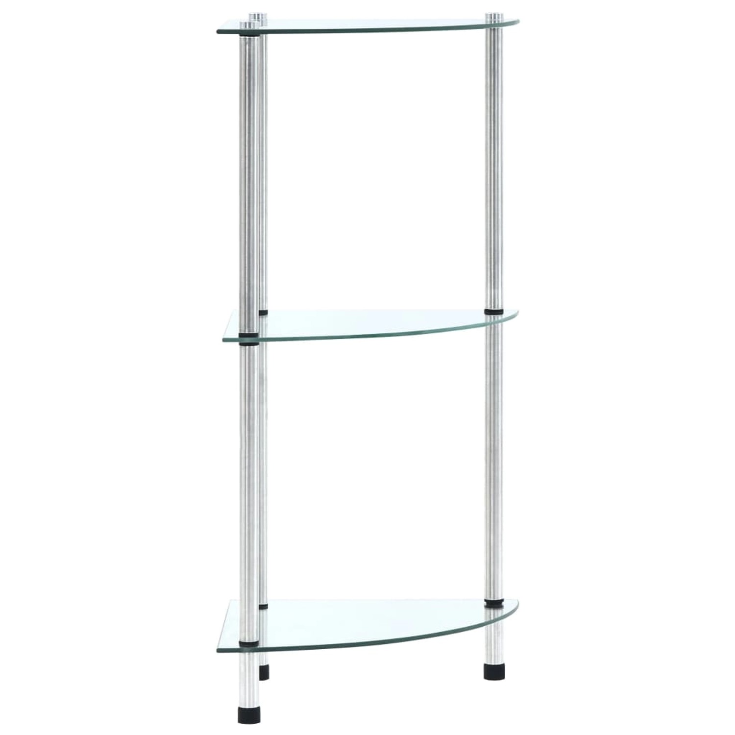 vidaXL Regal mit 3 Ablagen Transparent 30x30x67 cm Hartglas von VIDAXL