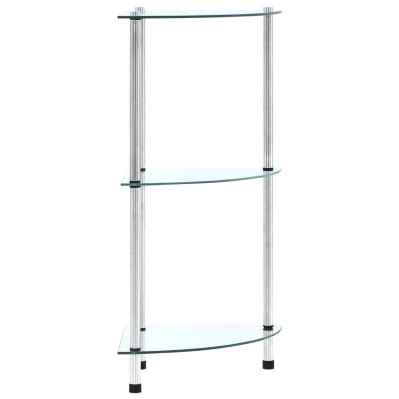 vidaXL Regal mit 3 Ablagen Transparent 30x30x67 cm Hartglas von VIDAXL