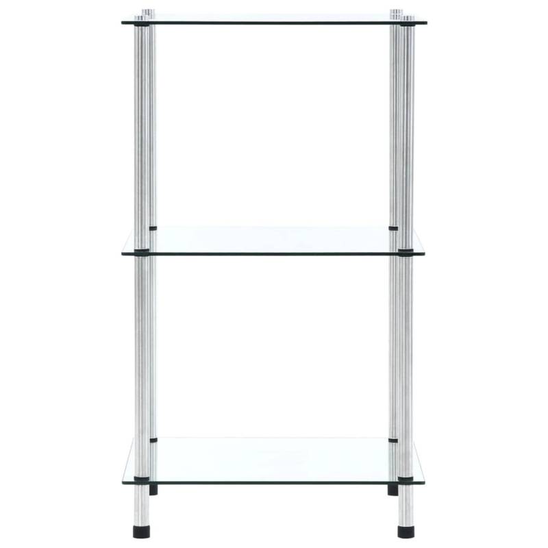vidaXL Regal mit 3 Ablagen Transparent 40x40x67 cm Hartglas von VIDAXL