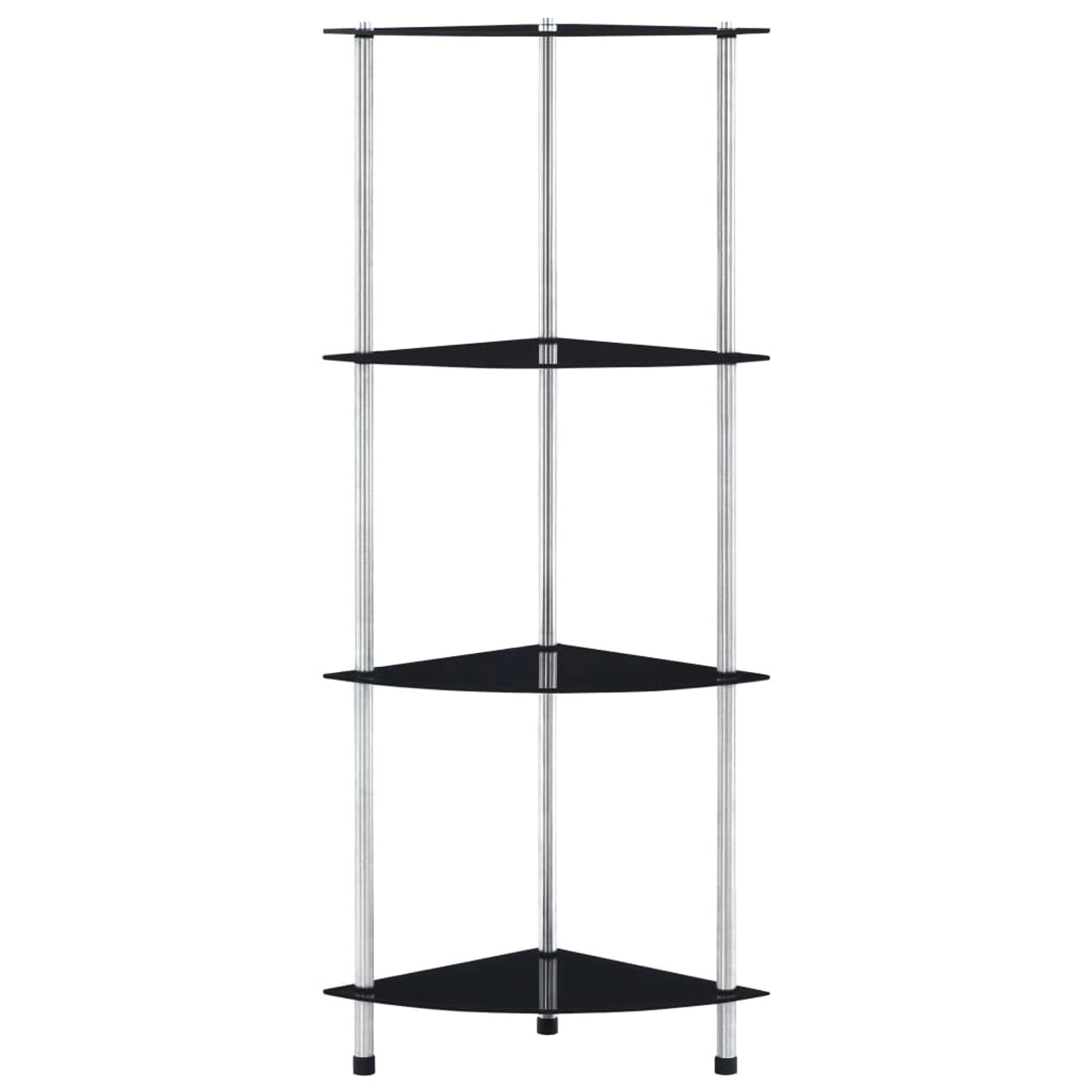 vidaXL Regal mit 4 Ablagen Schwarz 30x30x100 cm Hartglas vidaXL Regal mit 4 Ablagen Schwarz 30x30x100 cm Hartglas von VIDAXL