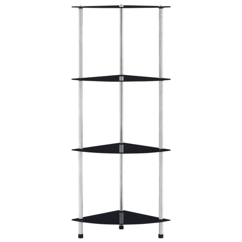vidaXL Regal mit 4 Ablagen Schwarz 30x30x100 cm Hartglas von VIDAXL