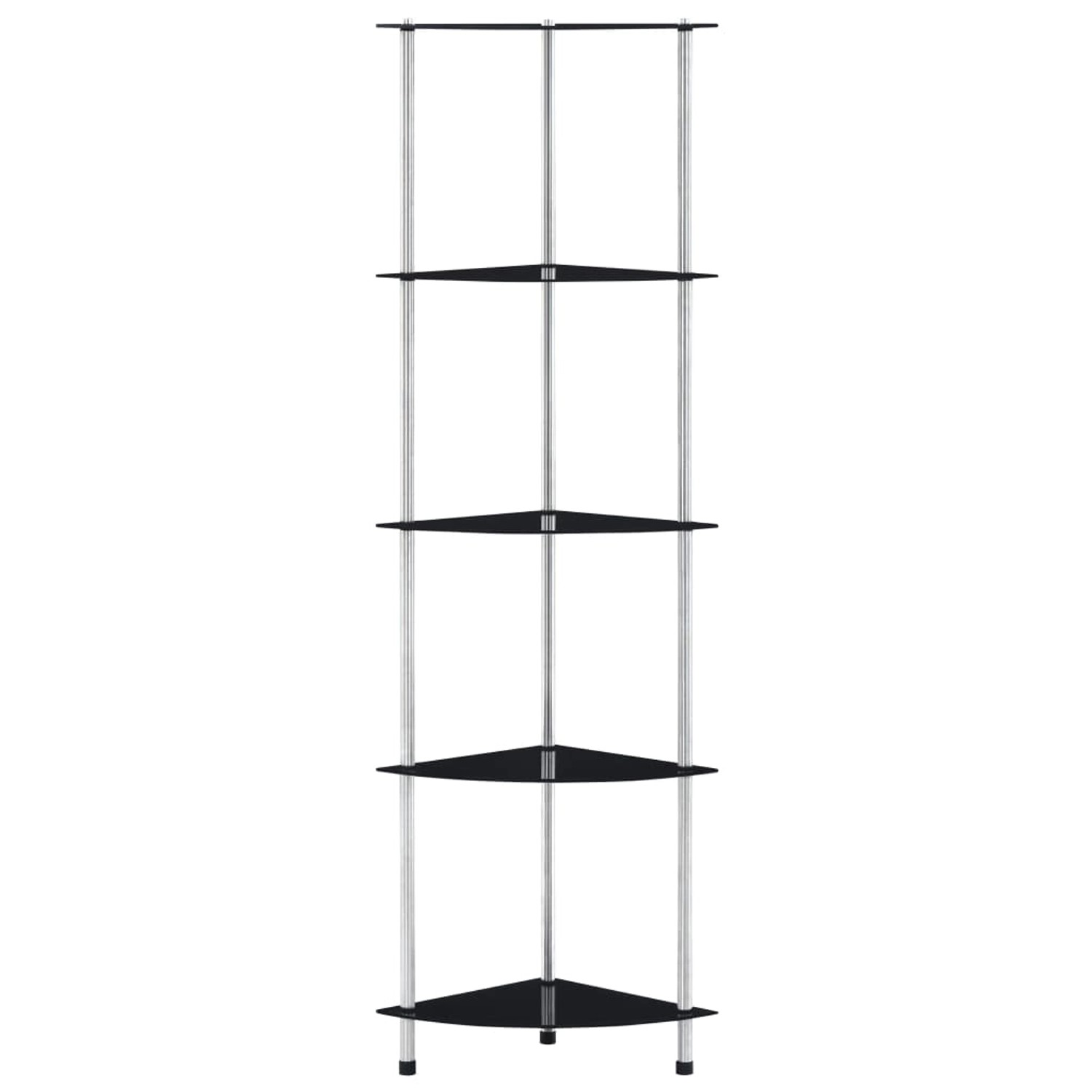 vidaXL Regal mit 5 Ablagen Schwarz 30x30x130 cm Hartglas vidaXL Regal mit 5 Ablagen Schwarz 30x30x130 cm Hartglas von VIDAXL