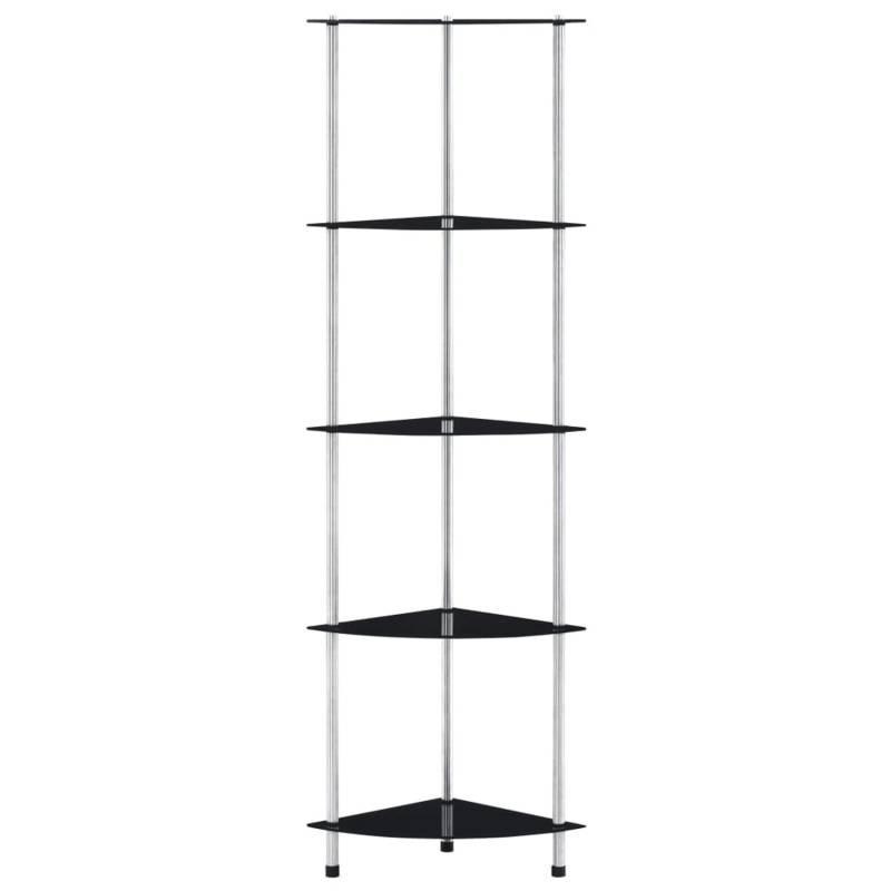 vidaXL Regal mit 5 Ablagen Schwarz 30x30x130 cm Hartglas von VIDAXL