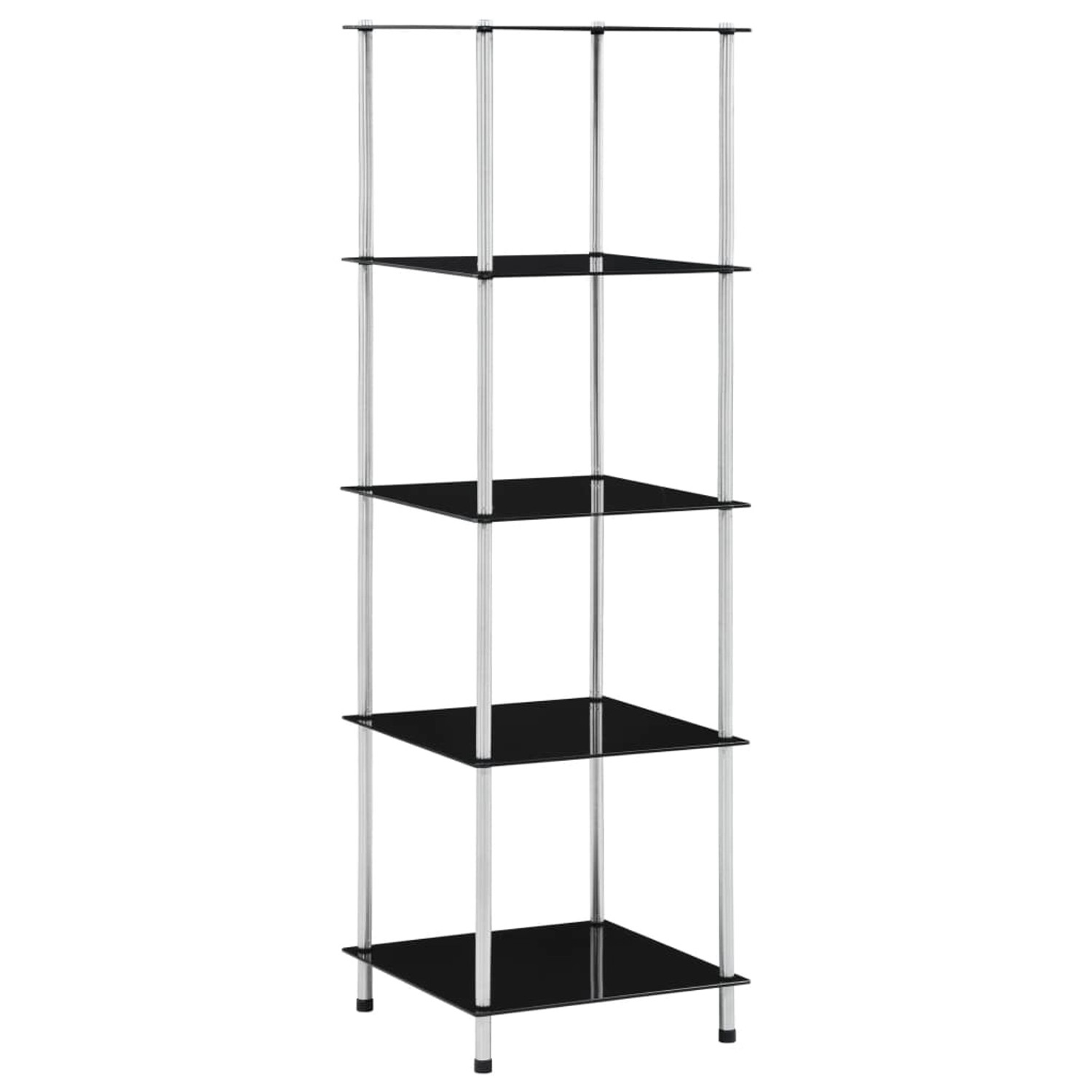 vidaXL Regal mit 5 Ablagen Schwarz 40x40x130 cm Hartglas vidaXL Regal mit 5 Ablagen Schwarz 40x40x130 cm Hartglas von VIDAXL