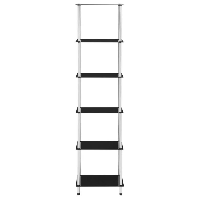 vidaXL Regal mit 6 Ablagen Schwarz 40x40x160 cm Hartglas von VIDAXL