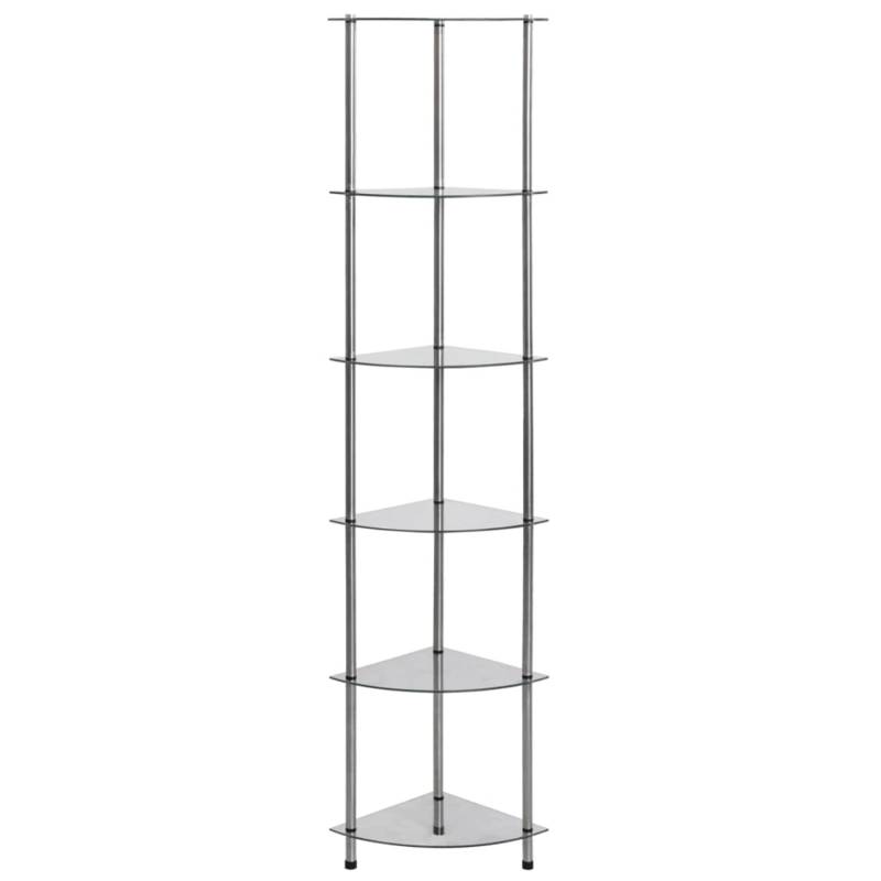 vidaXL Regal mit 6 Ablagen Transparent 30x30x160 cm Hartglas von VIDAXL