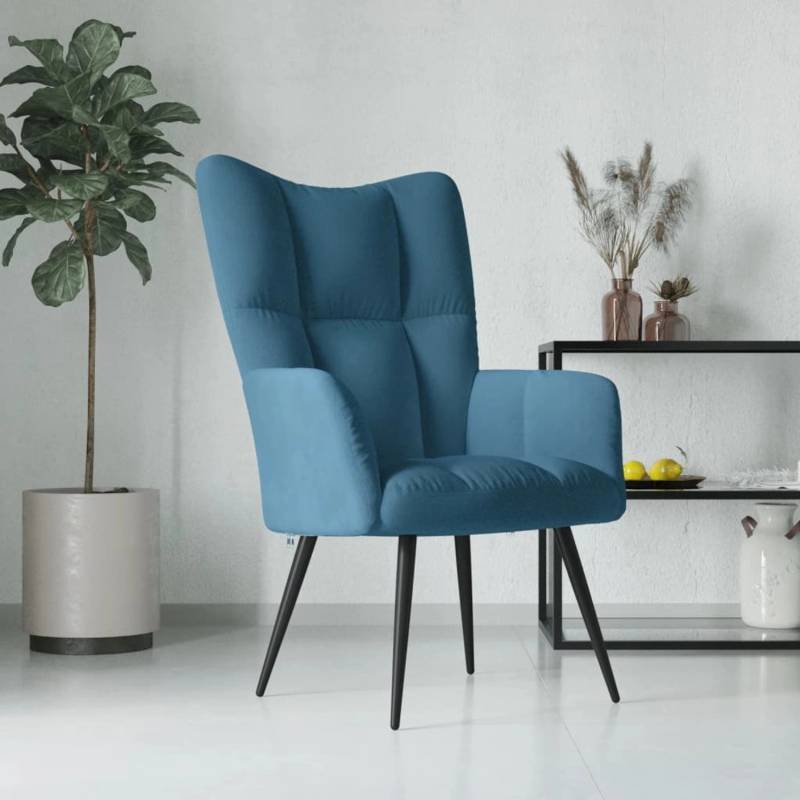 vidaXL Relaxsessel Blau Samt Modell 9 von VIDAXL