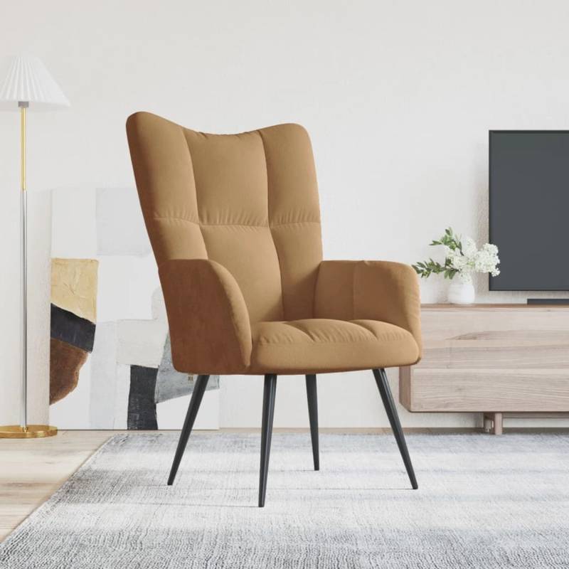vidaXL Relaxsessel Braun Samt Modell 9 von VIDAXL