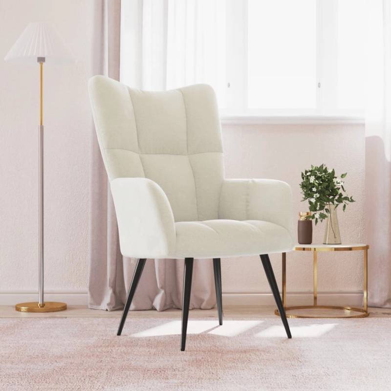 vidaXL Relaxsessel CremeWeiß Samt Modell 8 von VIDAXL