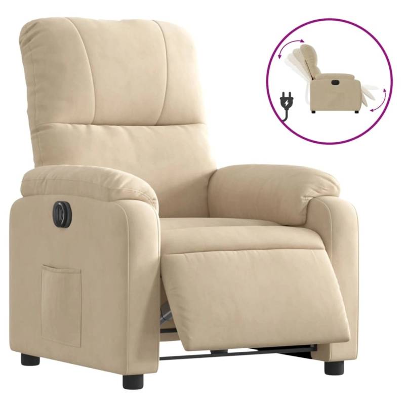 vidaXL Relaxsessel Elektrisch Creme Mikrofasergewebe Modell 4 von VIDAXL