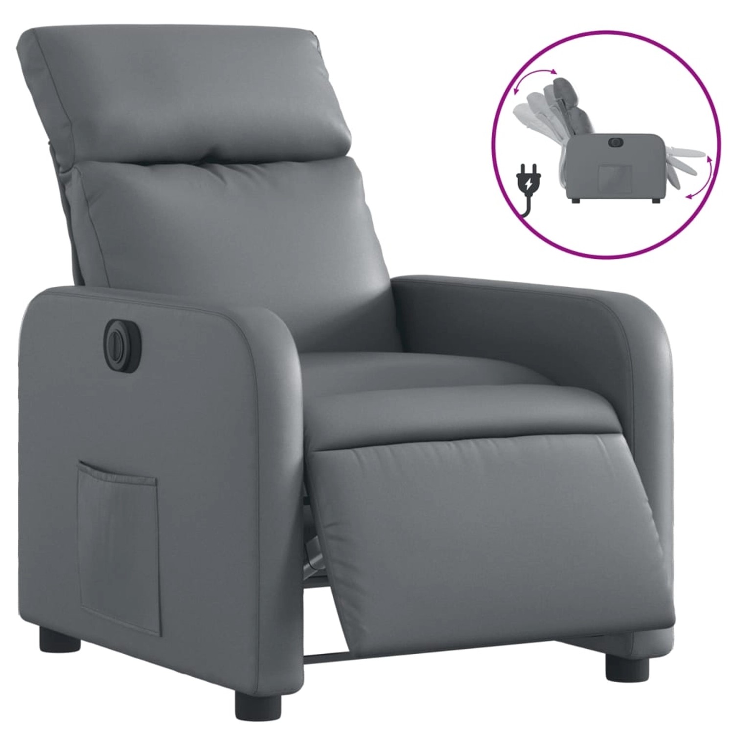 vidaXL Relaxsessel Elektrisch Grau Kunstleder Modell 27 von VIDAXL