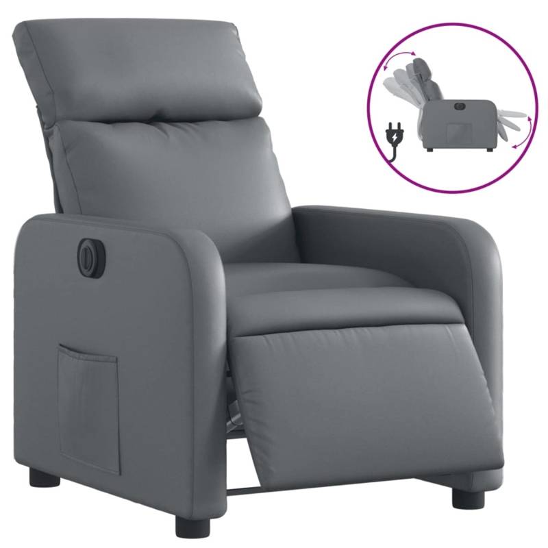 vidaXL Relaxsessel Elektrisch Grau Kunstleder Modell 27 von VIDAXL