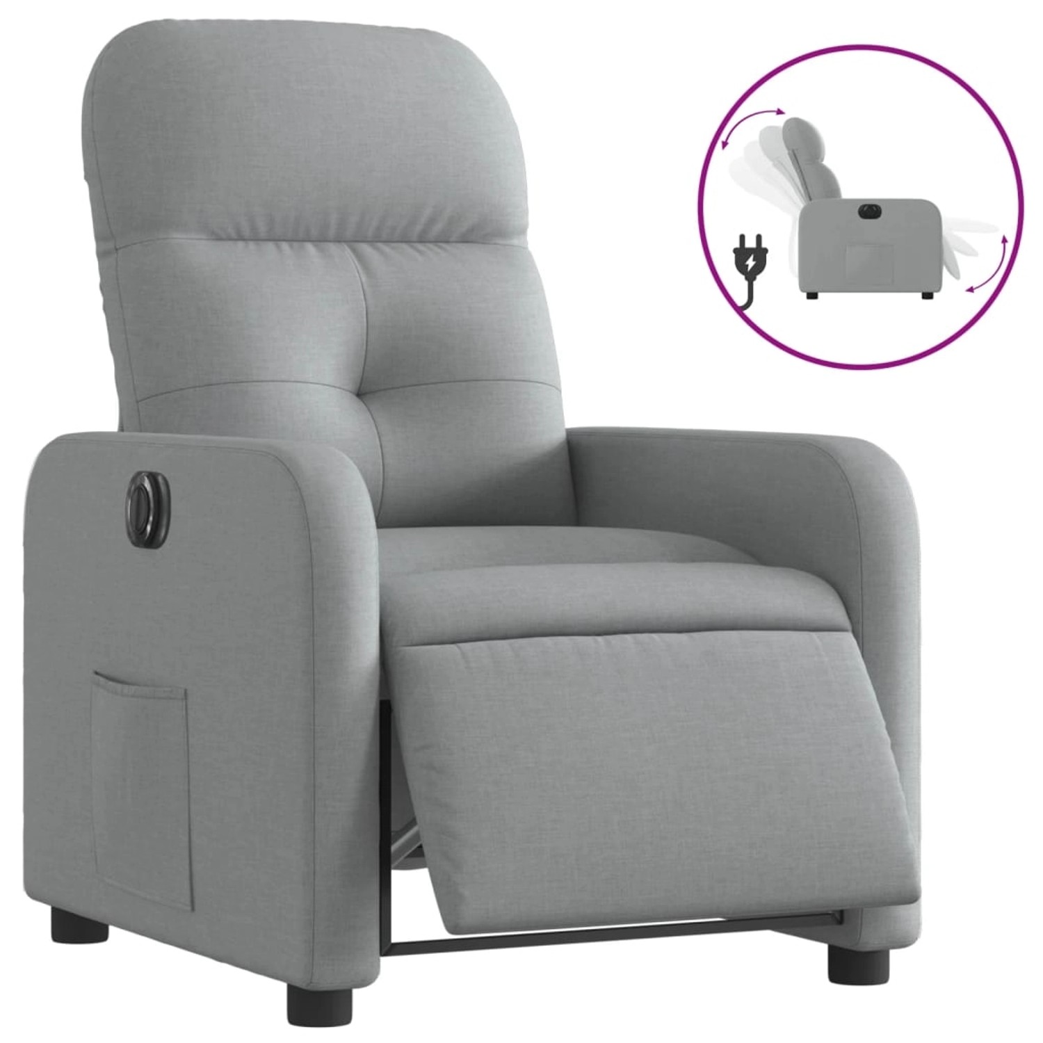 vidaXL Relaxsessel Elektrisch Hellgrau Stoff Modell 40 vidaXL Relaxsessel Elektrisch Hellgrau Stoff Modell 40 von VIDAXL