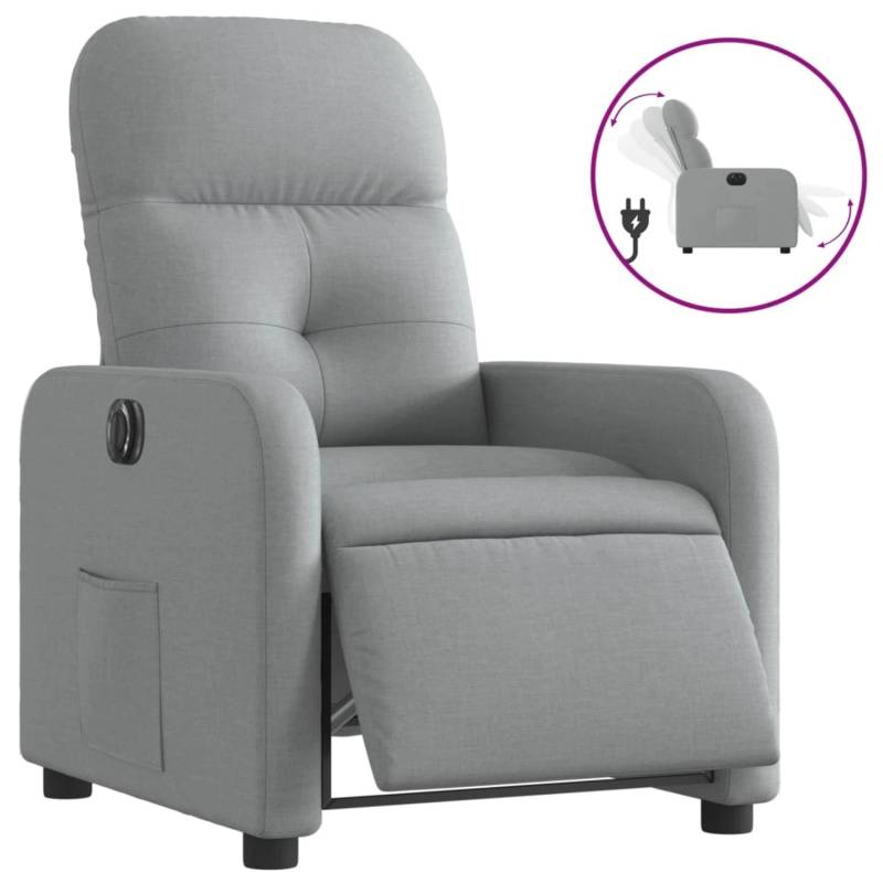 vidaXL Relaxsessel Elektrisch Hellgrau Stoff Modell 40 von VIDAXL