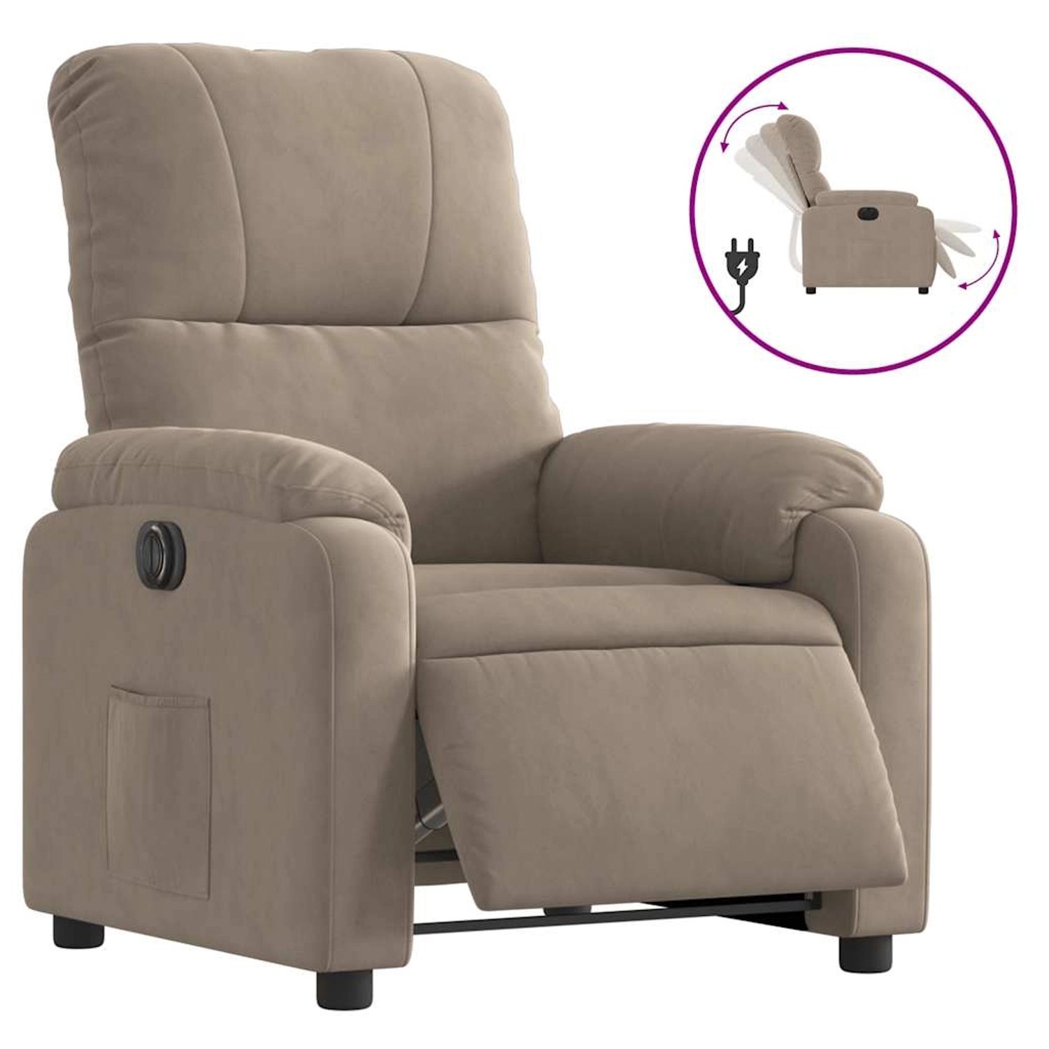 vidaXL Relaxsessel Elektrisch Taupe Mikrofasergewebe 3204915 von VIDAXL