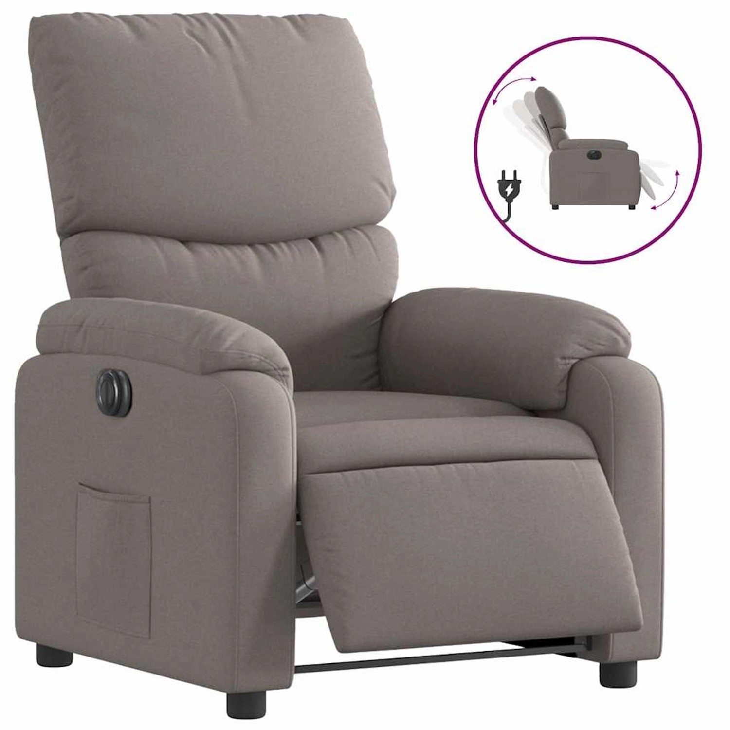 vidaXL Relaxsessel Elektrisch Taupe Stoff 3204808 von VIDAXL