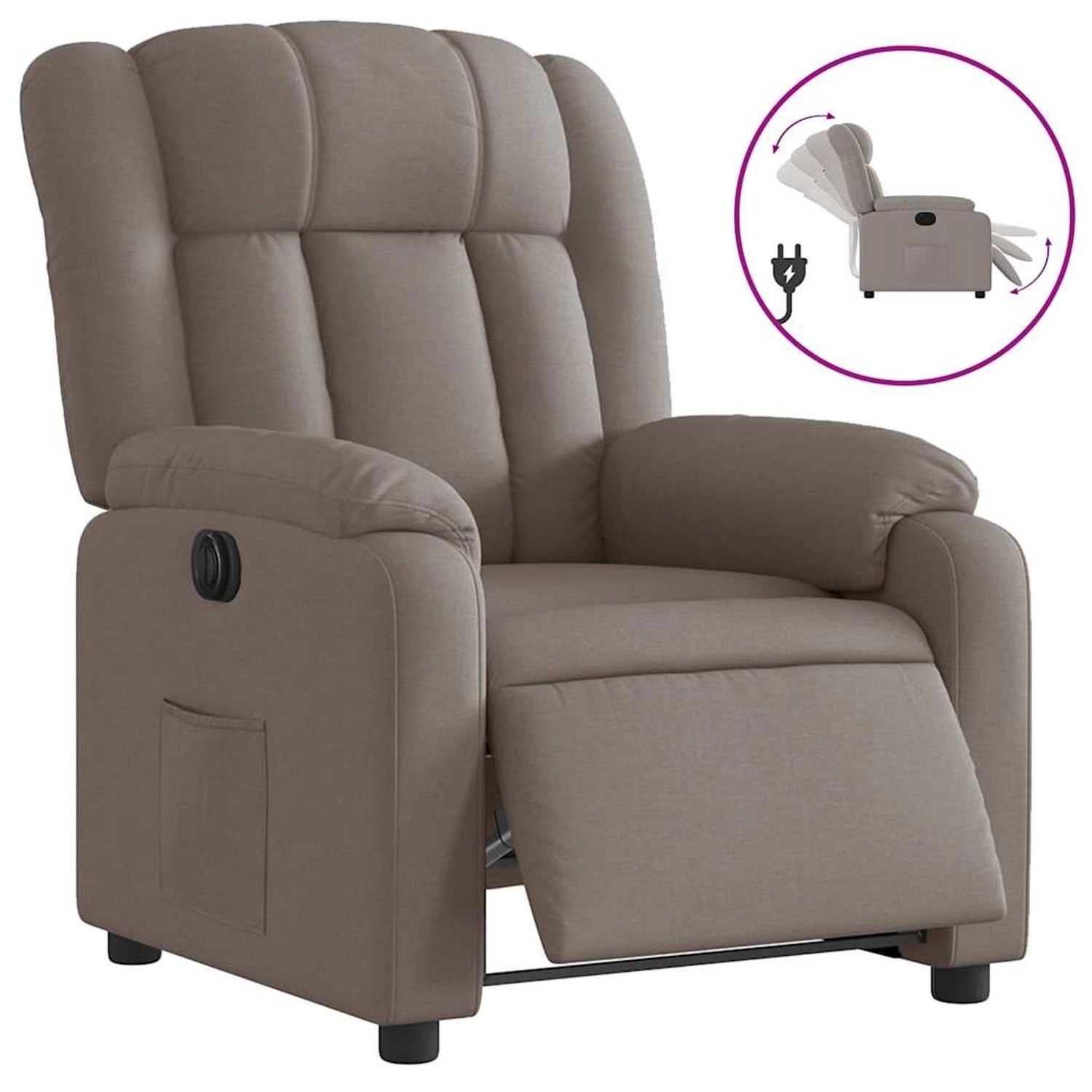 vidaXL Relaxsessel Elektrisch Taupe Stoff 3205300 von VIDAXL