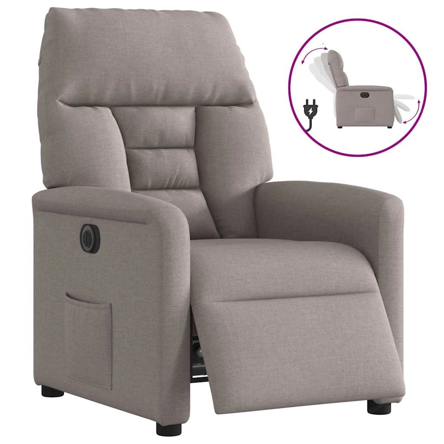 vidaXL Relaxsessel Elektrisch Taupe Stoff 3303019 von VIDAXL